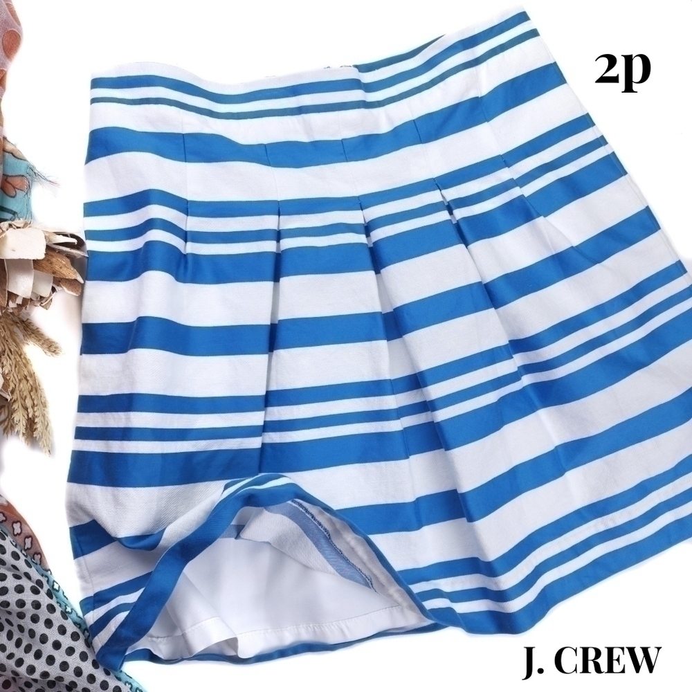 J. CREW Blue White Stripe Skirt Sz 2p